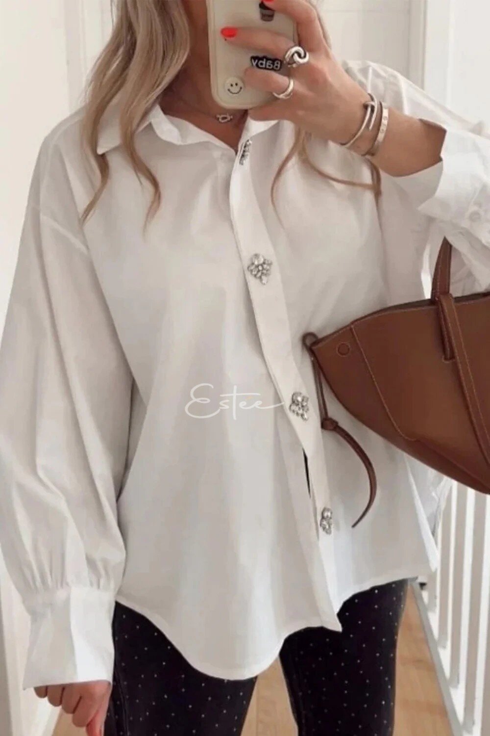 Diamond-Detail Italian Cotton Shirt