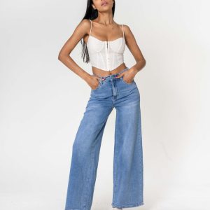 Nina Carter High Waisted Wide Leg Jeans
